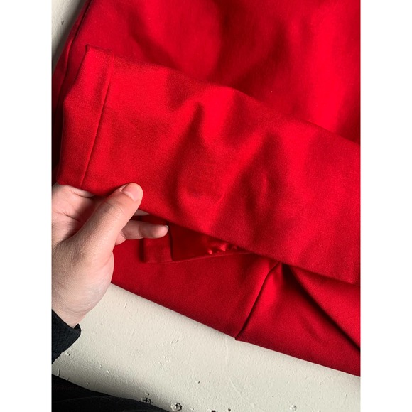 Catherine Deane Nieve Red Lace Sheath Heart Detail Long Sleeve Dress Size 4 - Picture 12 of 12